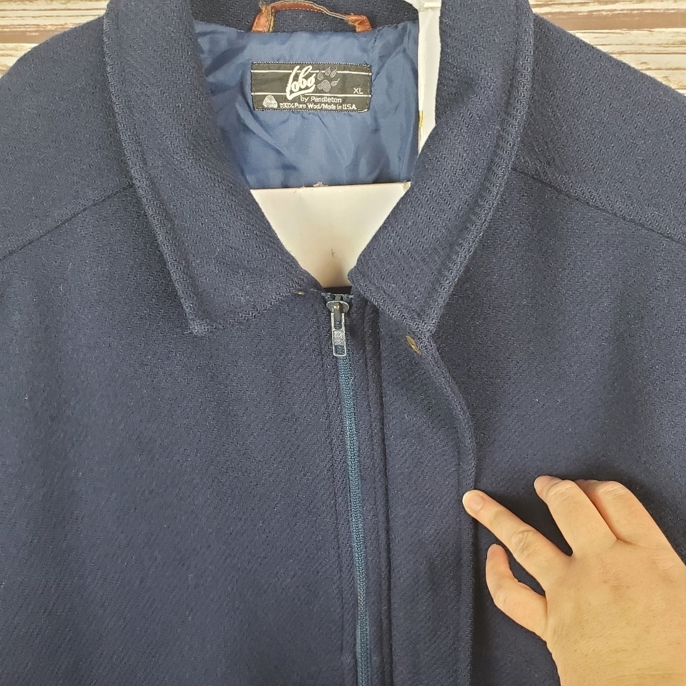 Lobo By Pendleton Mens XL Wool Jacket Navy Blue Bomber Jacket USA Thinsulate - Picture 11 of 12